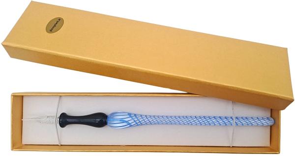 Tintenschreiber (Griff: schwarz / Schaft: transp.-blaue Streifen)