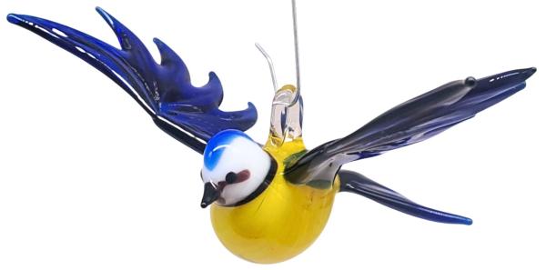 kleine Blaumeise, fliegend zum aufhängen (dunkelblau)