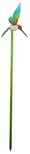 Pflanzenstecker mit Kolibri (braun-grün-blau)