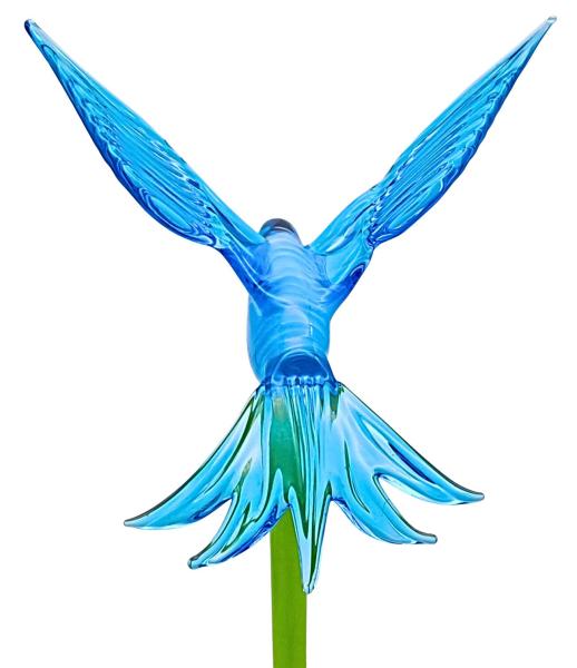 Pflanzenstecker mit Kolibri (hellblau)