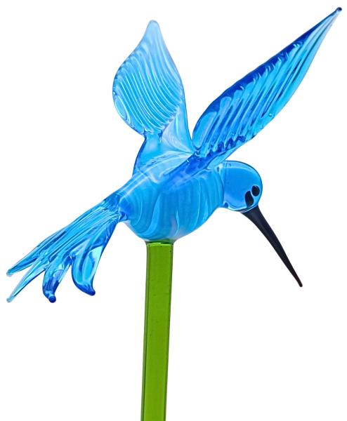 Pflanzenstecker mit Kolibri (hellblau)