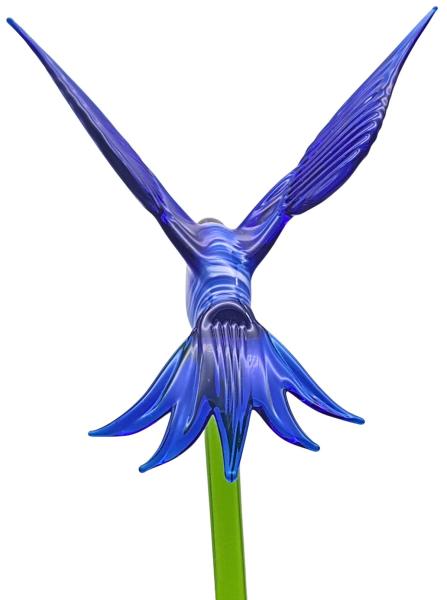 Pflanzenstecker mit Kolibri (dunkelblau)