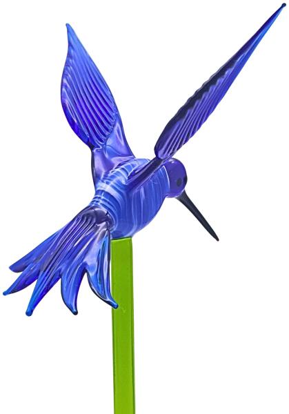 Pflanzenstecker mit Kolibri (dunkelblau)