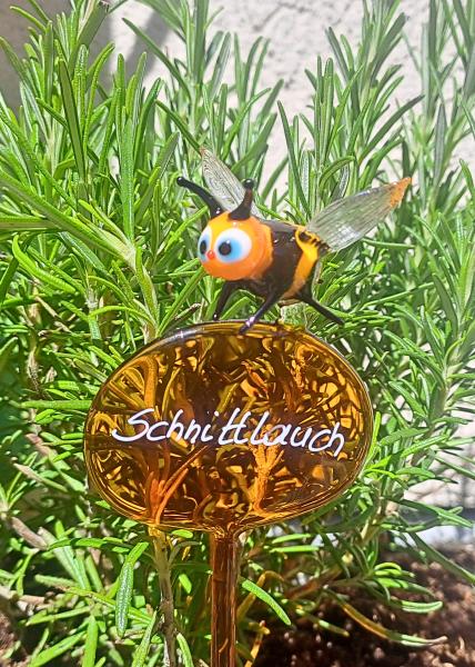 Kräuterstecker mit Biene / Schnittlauch
