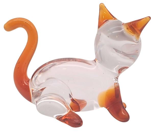 kleine Katze sitzend, transp.-braun