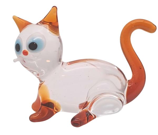 kleine Katze sitzend, transp.-braun