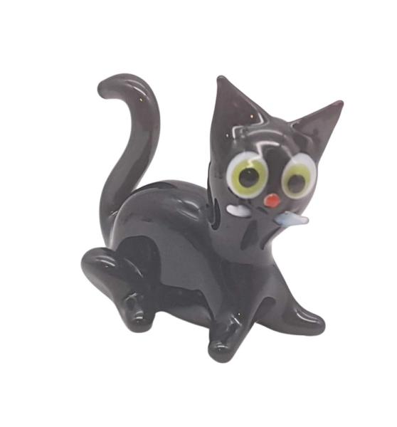 Katze sitzend (schwarz)