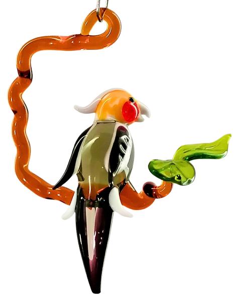 Hängevogel - Nymphensittich auf Ast - klein