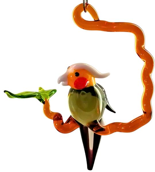 Hängevogel - Nymphensittich auf Ast - klein