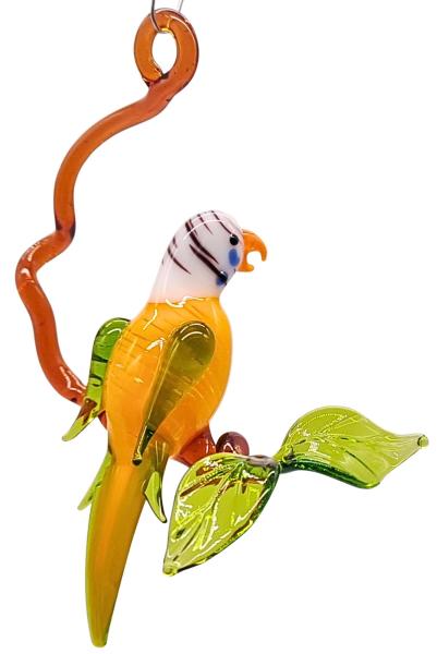 Hängevogel - Wellensittich auf Ast /klein (gelb-grün)